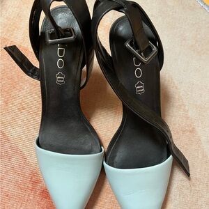 Aldo Black and Light Blue Heels
